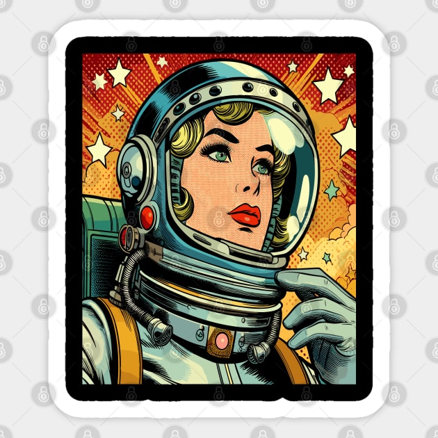 Female Astronaut Comic Book Style Sticker by RCDBerlin